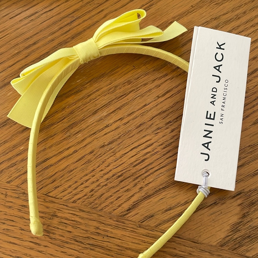 Janie and Jack Yellow Bow Headband Size 1 to 3 Years Old NWT